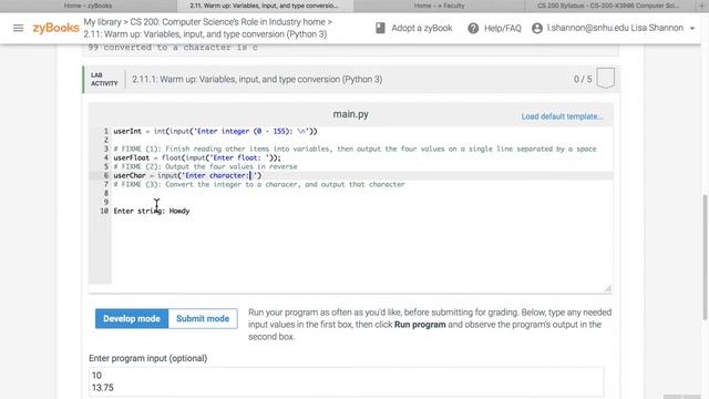 zyBooks Lab 2 11 смотреть онлайн