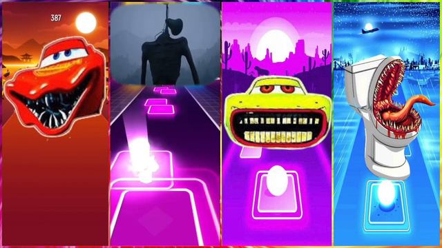 Mcqueen Eater🆚Siren Head🆚Yellow Mcqueen Eater🆚Toilet Monster | Tiles Hop