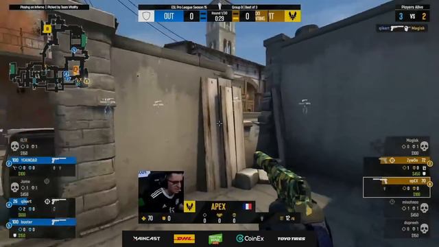 ГЛАВНЫЙ МАТЧ НА ВЫЛЕТ!! - Outsiders vs Vitality | ESL Pro League 15 (CS:GO) смотреть онлайн