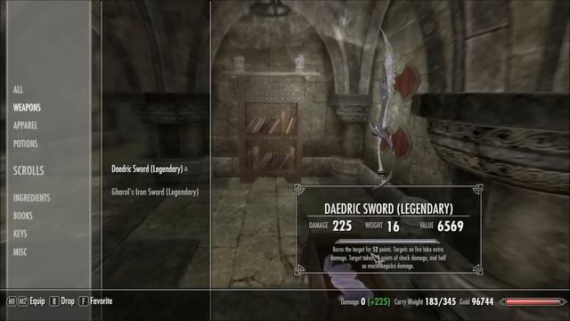 Skyrim - One Handed Daedric Sword - 538 Damage - How To Make Tutorial смотреть онлайн