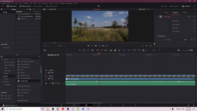 Инверсия в DaVinci Resolve ППФ DaVinci open fx смотреть онлайн
