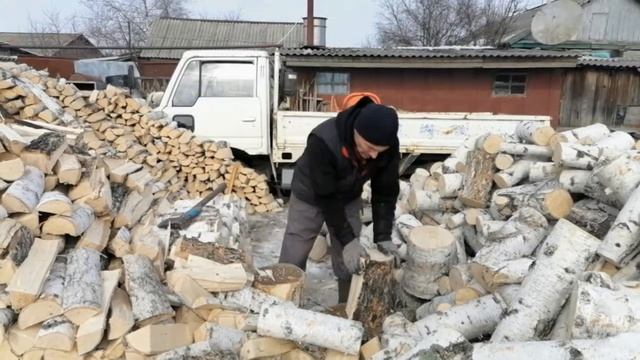 Колка берёзовых дров ч.6 смотреть онлайн