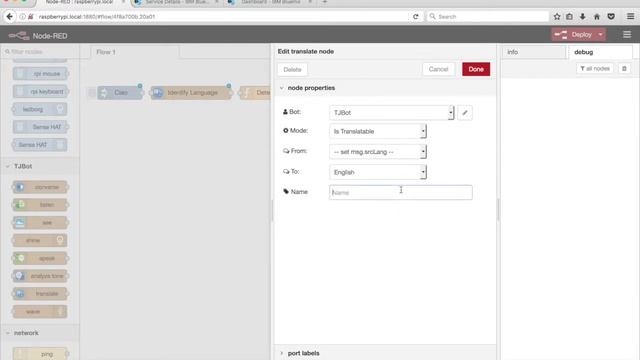 Train TJBot to Identify Language and Translate in Node-RED смотреть онлайн