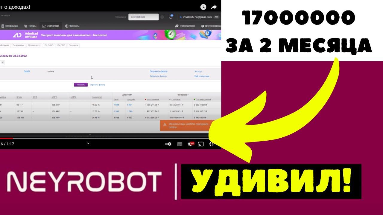NEYROBOT приятно удивил! Показали реальную статистику в кабинете АДМИТАД смотреть онлайн