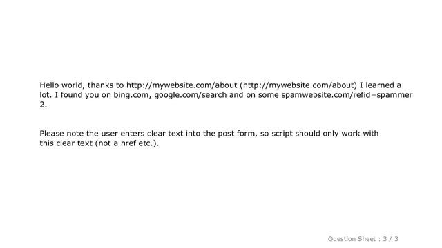 HTML : PHP - remove http/www from message (except for the host domain) to disable clickable links смотреть онлайн