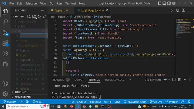 Login Form Validation using React Js. смотреть онлайн