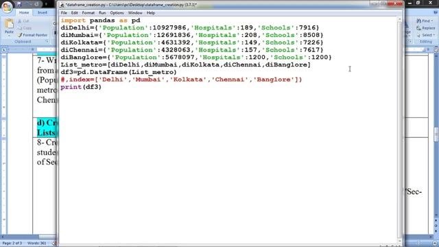 METHODS TO CREATE DATA FRAME PANDAS | HOW TO CREATE DATA FRAME IN PANDAS | DATAFRAME CREATION PANDA смотреть онлайн