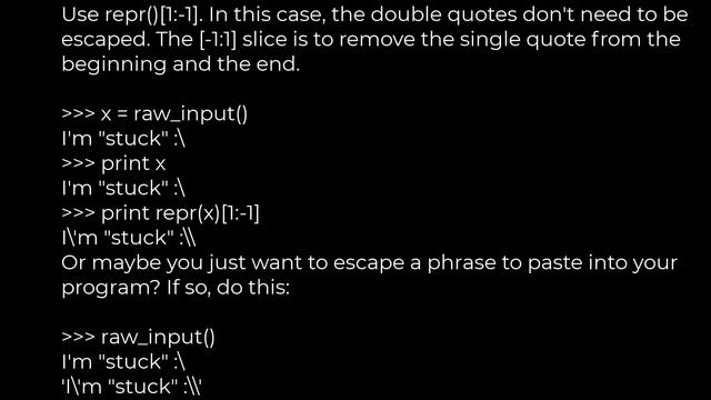 Python :Escape special characters in a Python string(5solution) смотреть онлайн