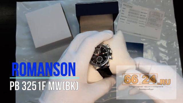 Romanson PB 3251F MW(BK)BK Мужские часы в круглом корпусе со стрелочным календарем смотреть онлайн