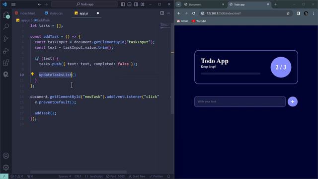 How to create a Todo List App Using HTML, CSS & JavaScript | JavaScript Project tutorial смотреть онлайн