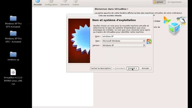 install Virtualbox in kali linux and creat virtuel machin XP смотреть онлайн