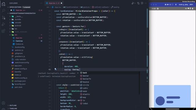 Flip card Animation in React-Native Re-Animated 2 смотреть онлайн