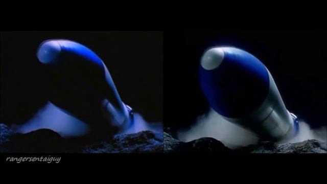 Power Rangers In Space Mega Voyager First Appearance Split Screen (PR and Sentai version) смотреть онлайн