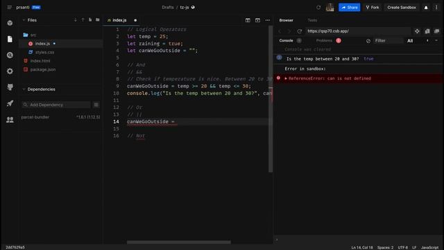 JavaScript - Lesson Six: Logical Operators смотреть онлайн
