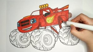 детская раскраска тачки Вспыш и чудо машины Children's coloring book Blaze and the Monster Machines