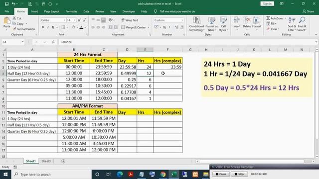 Subtract time in Excel and get number of hours|Time difference in Excel смотреть онлайн