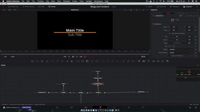 How to use Merge and Transform Nodes in Davinci Resolve 15/16 смотреть онлайн