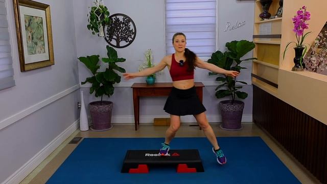 STEP AEROBICS WORKOUT. LOW IMPACT BEGINNER-INTERMEDIATE STEP UP EXERCISE, With STRETCHING. Stepper
