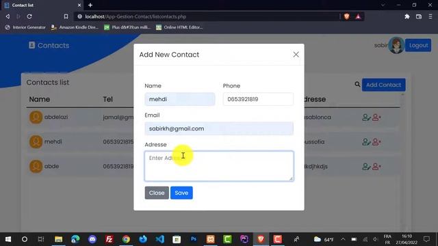 Contacts Mangement Web Application PHP BOOTSTRAP SQL …. смотреть онлайн