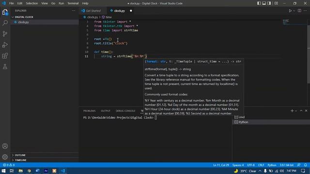 How to create a Digital Clock using Python and Tkinter | Python Project for beginners смотреть онлайн