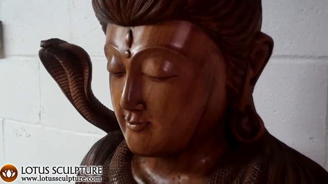 Wooden Shiva Statue Seated on Tiger Skin: Lotus Sculpture смотреть онлайн