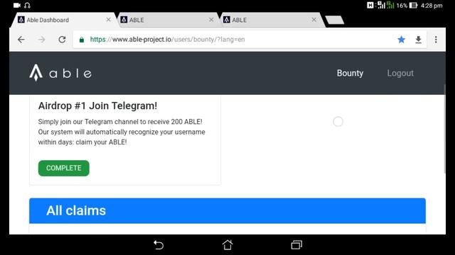 #Airdrop || ABLE Token || Free 200 ABLE смотреть онлайн