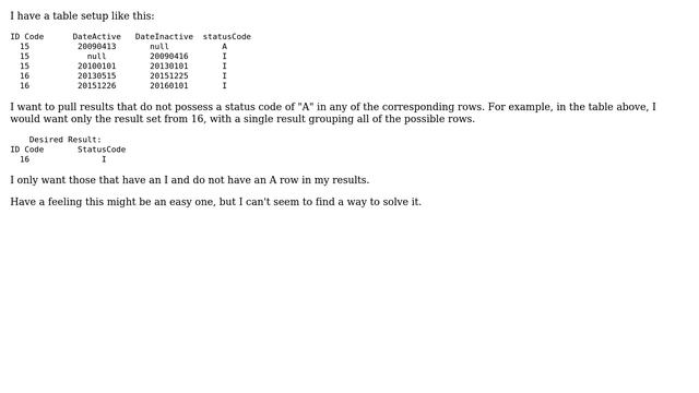 Query Relating Rows W/O A Corresponding Value смотреть онлайн