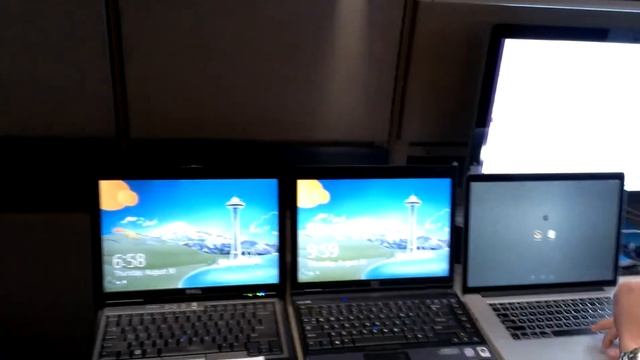 HP 6910p vs Dell D630 running Win8 Enterprise vs. MBP Retina смотреть онлайн