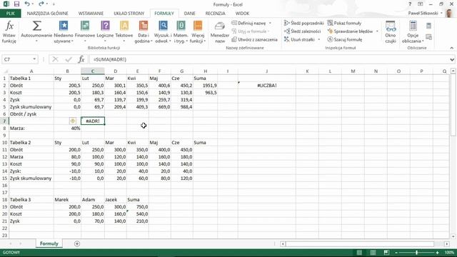 Najczęstsze błędy przy używaniu formul - Kurs Excel od podstaw смотреть онлайн