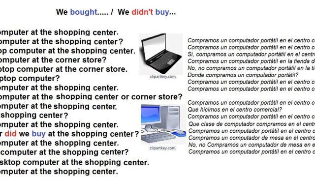 Basic English. Simple Past. We bought a laptop computer. смотреть онлайн