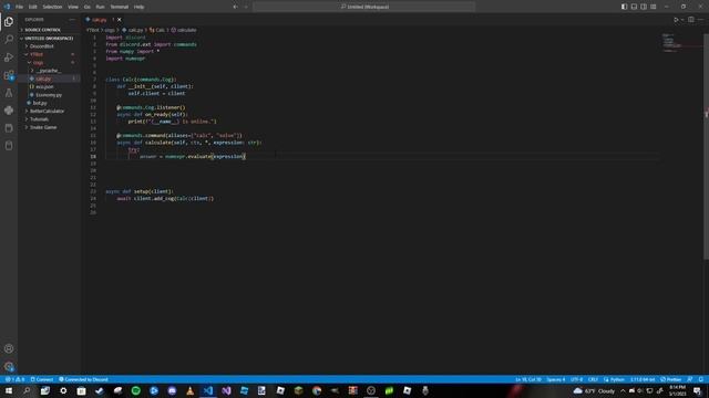 Making a Discord Bot In Python (Part 25: Calculator Command) смотреть онлайн