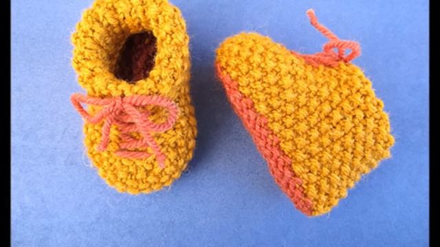 Симпатичная обувка для младенцев Пинетки спицами смотреть онлайн
