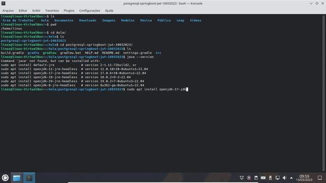 Aula 7 - Preparação - Como instalar o Java 17 no Kubuntu 22 смотреть онлайн