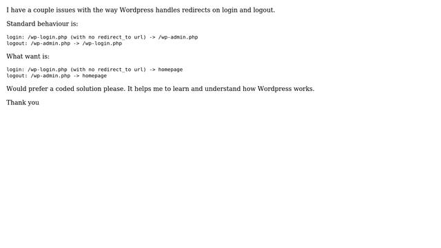 Wordpress: handling login/logout redirects смотреть онлайн