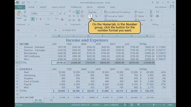 Microsoft Excel 2013: Applying Number Formats смотреть онлайн