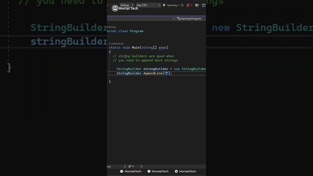 StringBuilder in C# | #Mortaltech | #13 смотреть онлайн