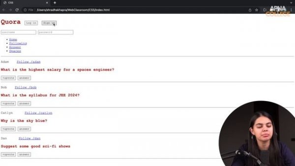 6.2  (CSS Part 2 )  Id Selector in CSS by Shradha Didi #web_development #delta #CSS #HTML