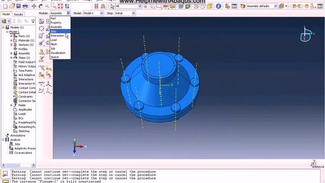 How to create bolt loads in Abaqus смотреть онлайн