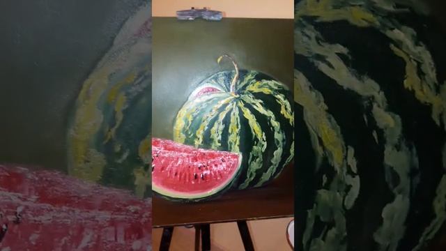 Арбуз маслом, холст 40*50 смотреть онлайн