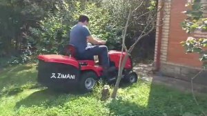Садовый трактор ZimAni в работе у клиента на площади 20 соток.