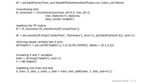 Pandas : Adding sparse matrix from CountVectorizer into dataframe with complimentary information fo смотреть онлайн