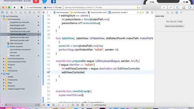 85 Swift Xcode Firebase & Edit View Controller смотреть онлайн