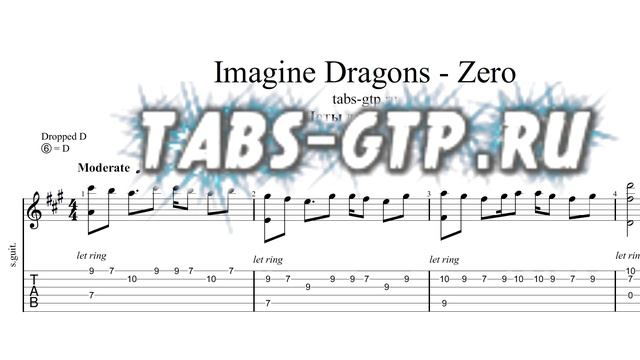 Imagine Dragons - Zero - ноты для гитары табы аранжировка