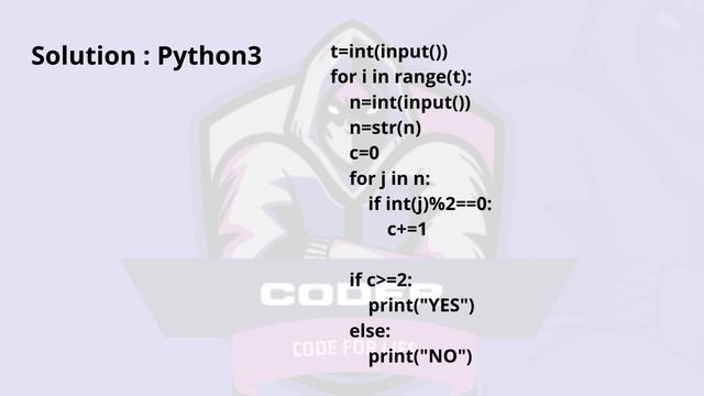 Sad Splits Problem Code: SPLITPAIR | CodeChef Solution | Python3 смотреть онлайн