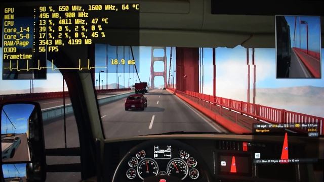 American Truck Simulator on GeForce 9600 GT 512 MB - 720p Test смотреть онлайн