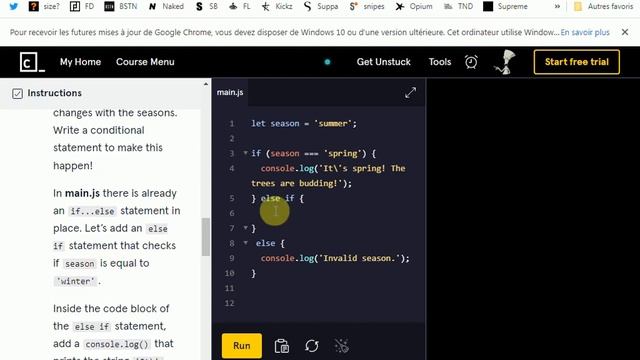javascript avec codeacademy : instructions conditionnelles смотреть онлайн
