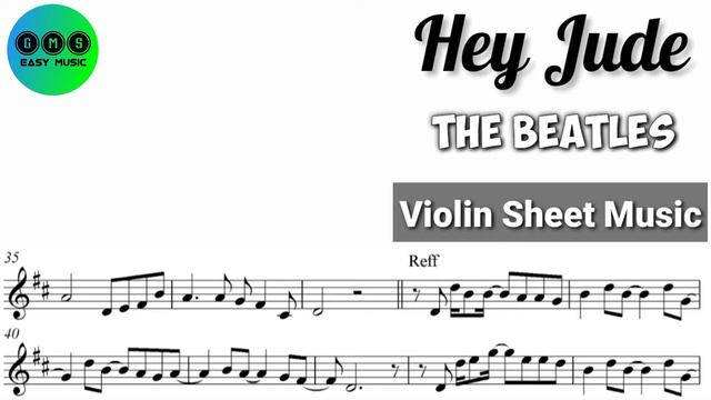 Free Sheet [Karaoke] Hey Jude - The Beatles [Violin Sheet Music] смотреть онлайн