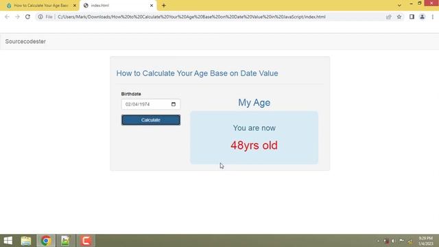 How to Calculate Your Age Base on Date Value in JavaScript смотреть онлайн