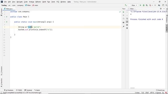 Find index of a character in string in Java-Java programming for beginners смотреть онлайн